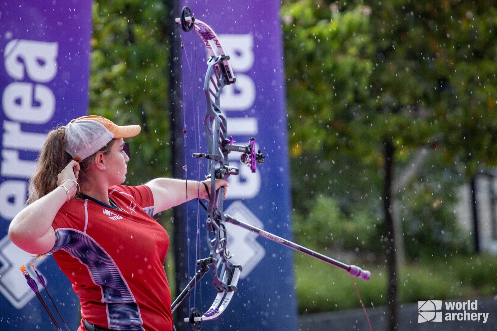 archery fast shooting girl