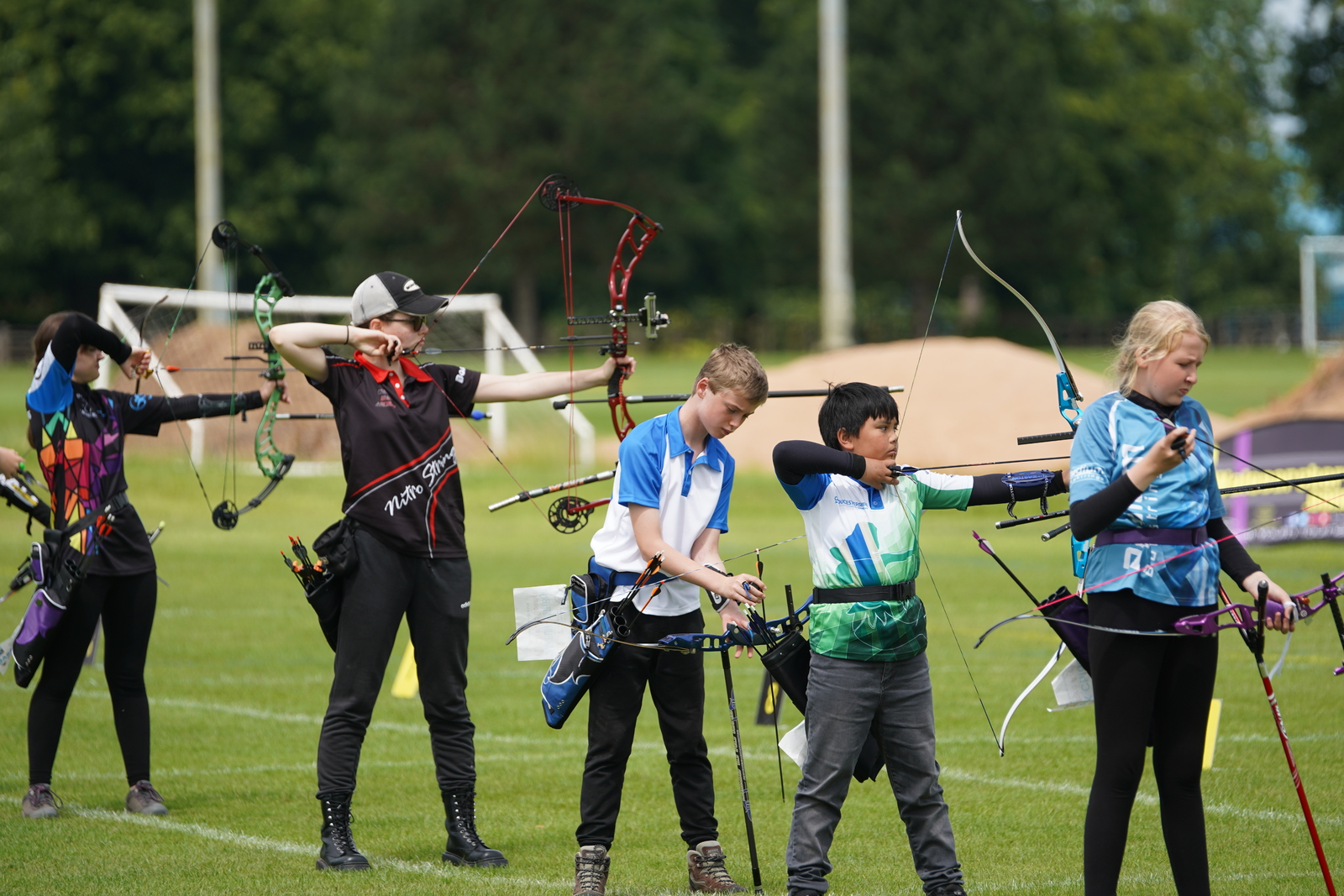 Young archers at a competition