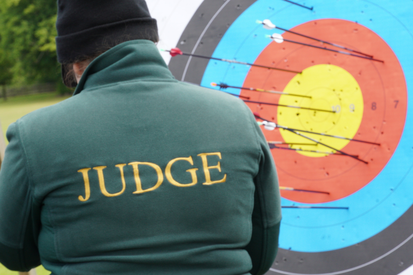 Judge looking at a target
