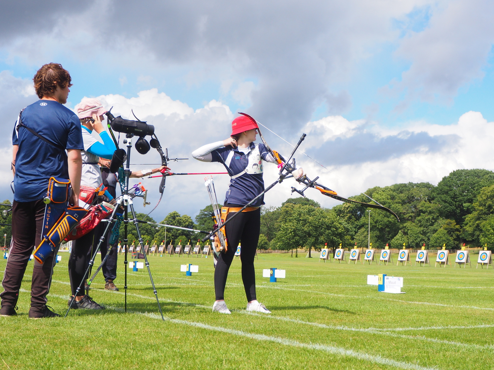 Young archers at a competition