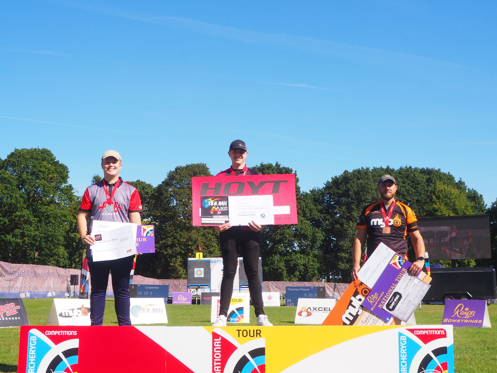 Left to right: National Tour Final top 3 men, Kai Thomas-Prause, Adam Carpenter and Adam Ravenscroft